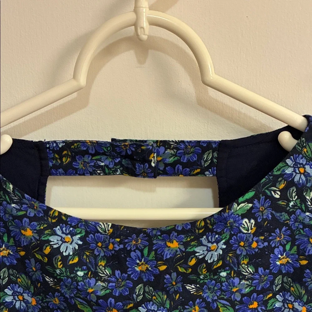 Free People Blue Floral Cotton Midi Dress Sz XS